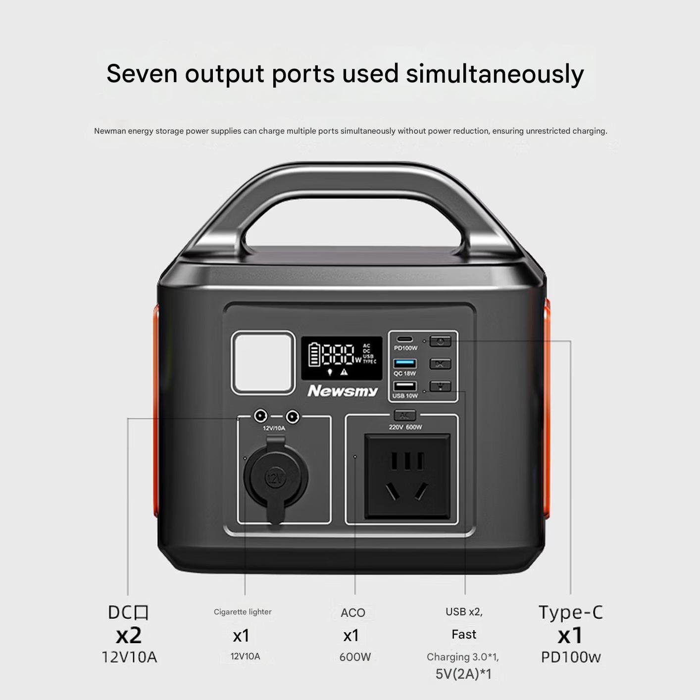 Newsmy A530 Outdoor Power Bank 600W 538Wh Portable Power Bank - Image 2